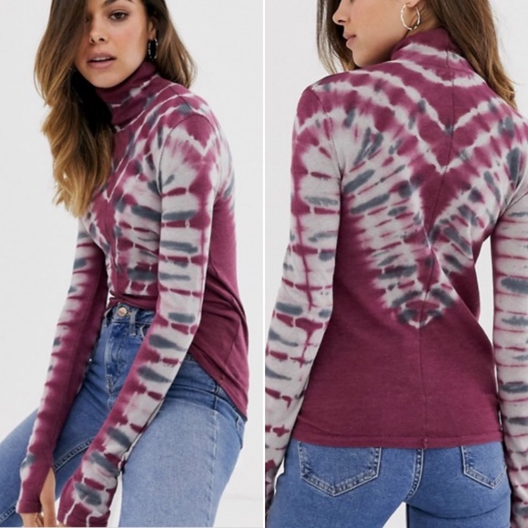 Free People psychedelic turtleneck top NWT - Picture 6 of 8